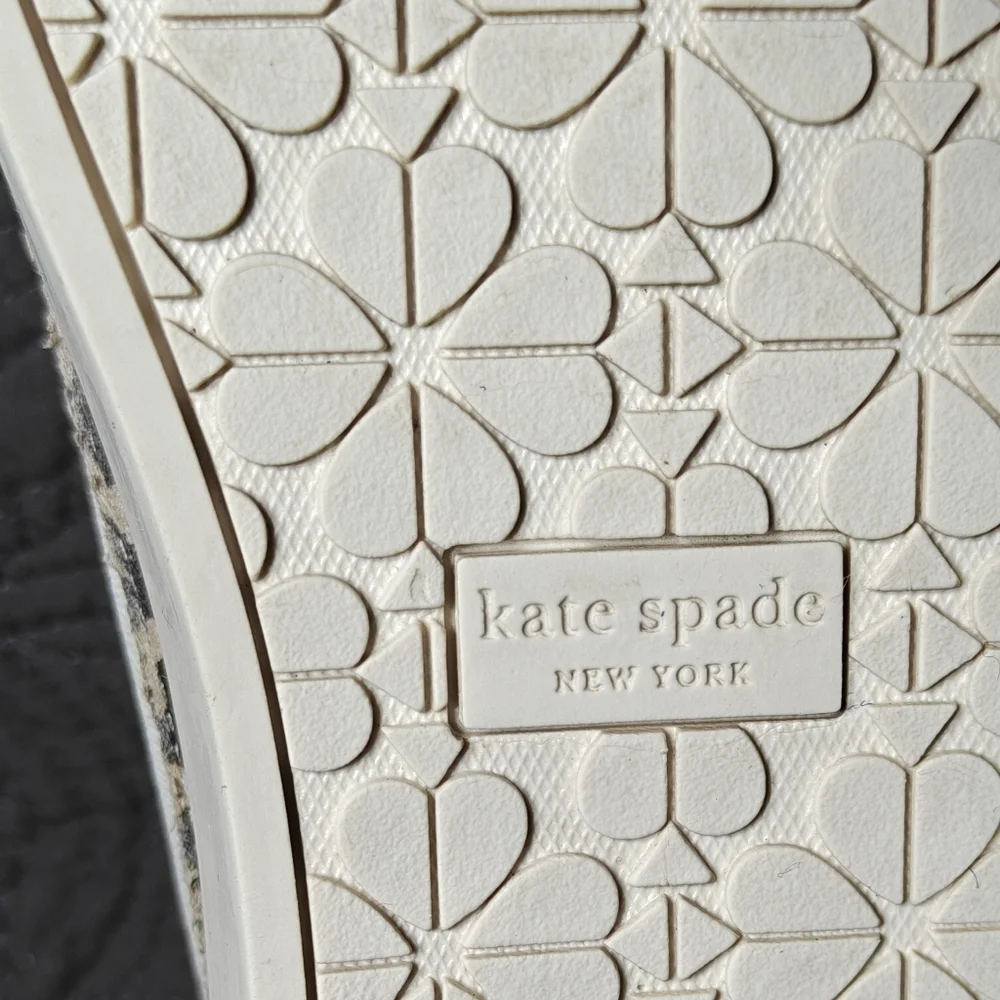 Kate Spade New York Women's Kaia Leopard Print Trim Platform Sneakers Canvas 7B